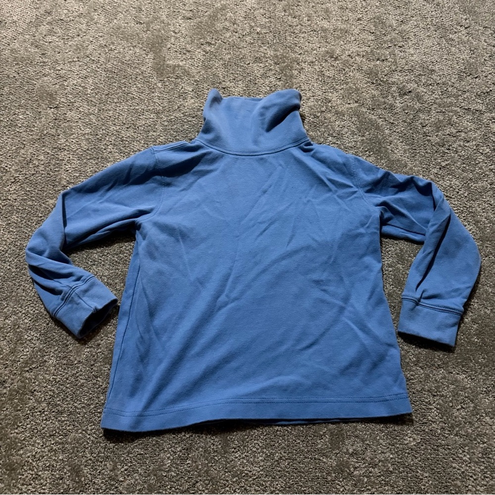 LL Bean 100% cotton light blue turtle neck long sleeve shirt young kids 6x -‎ 7